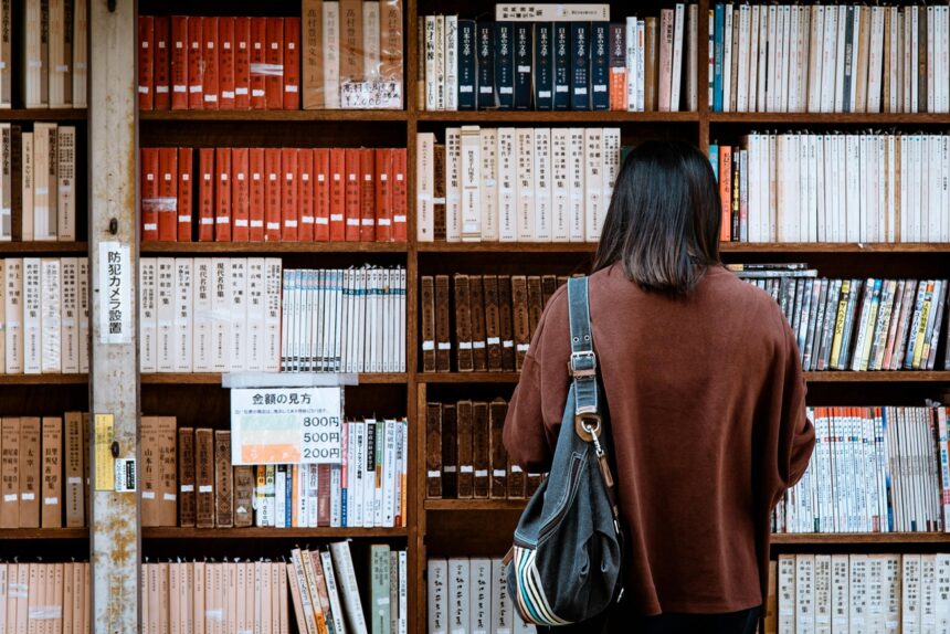 Female Student in the library