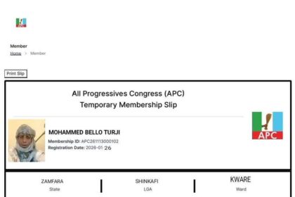 Turji's APC membership card